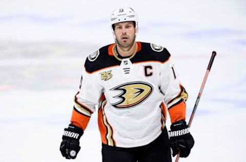 CHICAGO, IL – OCTOBER 23: Anaheim Ducks center Ryan Getzlaf (15) looks on in the 3rd period of game action during an NHL game between the Chicago Blackhawks and the Anaheim Ducks on October 23, 2018, at the United Center in Chicago, Illinois. (Photo by Robin Alam/Icon Sportswire via Getty Images)