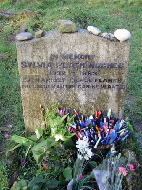 Sylvia Plath's gravestone.