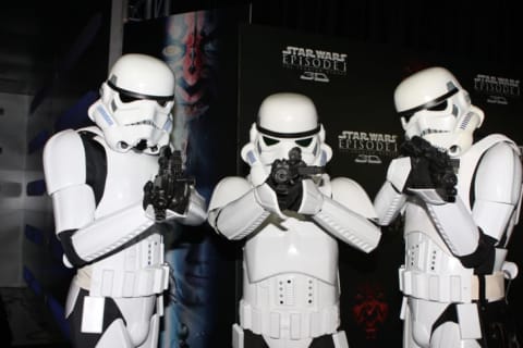 Star Wars fans dressed as Stormtroopers