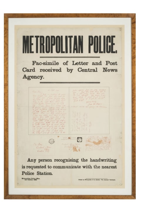 Jack the Ripper appeal for information poster issued by Metropolitan Police, 1888