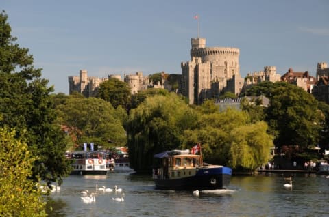 A view of Windsor Castle from the water