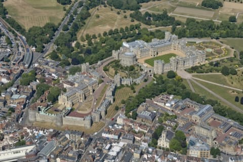 An aerial view of Windsor Castle