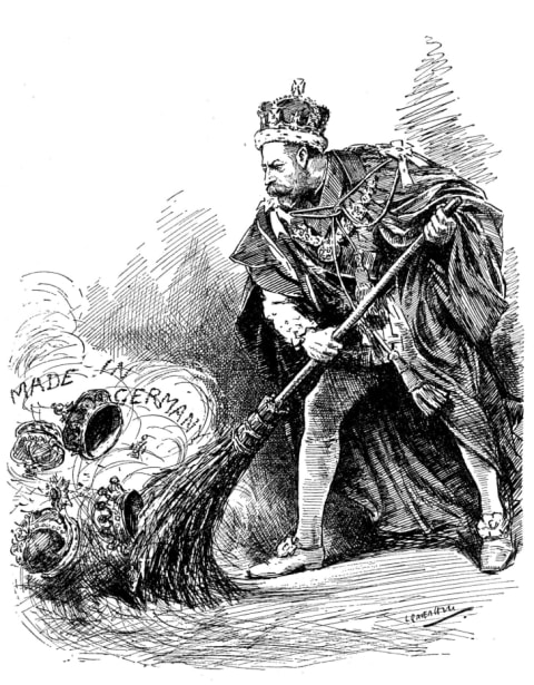 George V of the United Kingdom sweeping away the german titles held by his family