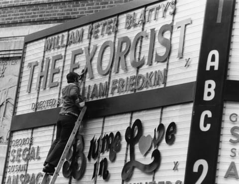 London's ABC Cinema advertises the opening of The Exorcist in 1974.