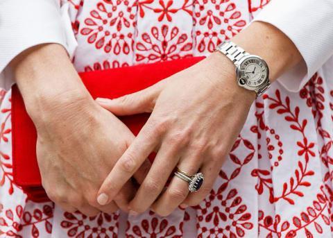 A close-up of Kate Middleton's manicure.