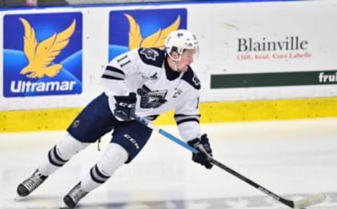 BOISBRIAND, QC – OCTOBER 05: Alexis Lafreniere #11 of the Rimouski Oceanic skates against the Blainville-Boisbriand Armada at Centre d’Excellence Sports Rousseau on October 5, 2019 in Boisbriand, Quebec, Canada. The Blainville-Boisbriand Armada defeated the Rimouski Oceanic 5-3. (Photo by Minas Panagiotakis/Getty Images)