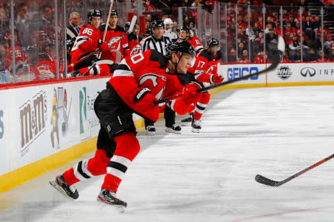 Jesper Boqvist #90 of the New Jersey Devils. (Photo by Jim McIsaac/Getty Images)