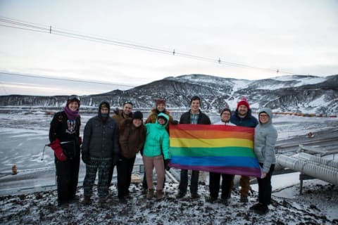 "I hope when people see this photo they'll be reminded that LGBTQ people aren't limited to a place, a culture, or a climate," McMurdo's Evan Townsend tells Mental Floss. "We are important and valuable members of every community, even at the bottom of the world."