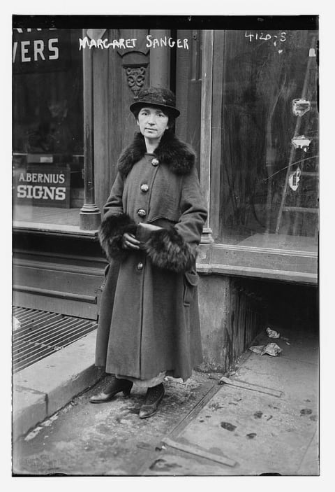 Sanger outside of her trial on January 30, 1917.