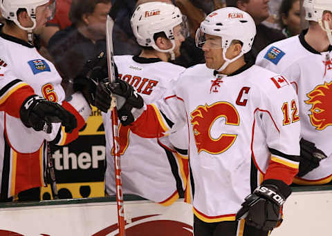 Jarome Iginla #12 of the Calgary Flames. (Photo by Ronald Martinez/Getty Images)