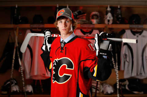 PITTSBURGH, PA – JUNE 22: Mark Jankowski, 21st overall pick by the Calgary Flames, poses for a portrait during the 2012 NHL Entry Draft at Consol Energy Center on June 22, 2012 in Pittsburgh, Pennsylvania. (Photo by Gregory Shamus/NHLI via Getty Images)