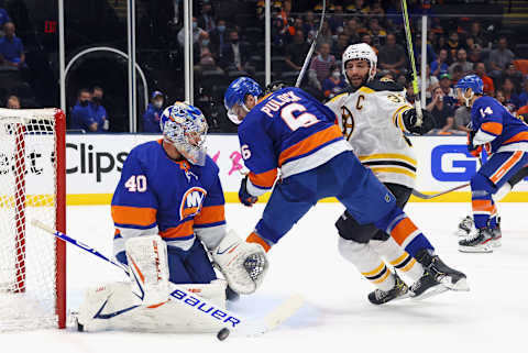 Ryan Pulock #6 of the New York Islanders. (Photo by Bruce Bennett/Getty Images)