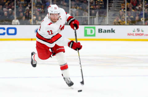 Brett Pesce #22 of the Carolina Hurricanes. (Photo by Maddie Meyer/Getty Images)