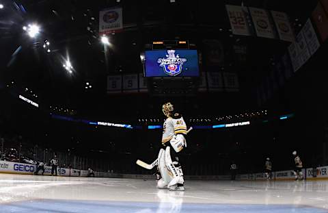 Tuukka Rask #40 of the Boston Bruins. (Photo by Bruce Bennett/Getty Images)