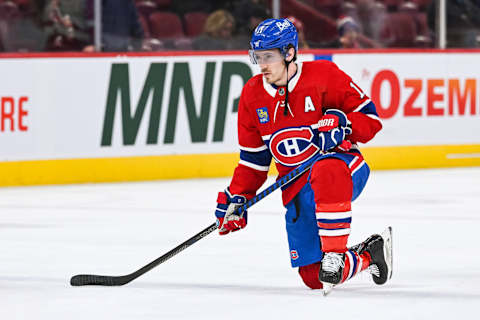 Apr 4, 2023; Montreal, Quebec, CAN; Montreal Canadiens right wing Brendan Gallagher. Mandatory Credit: David Kirouac-USA TODAY Sports