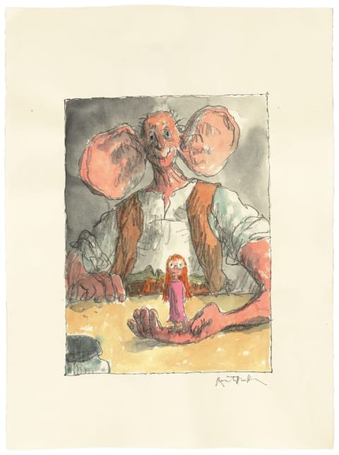 “Sophie and the BFG,” an alternative illustration of the characters from The BFG created for the Roald Dahl Centenary Portraits