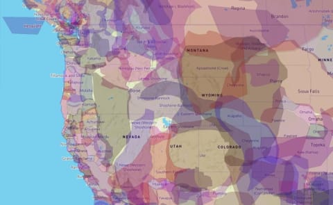 Traditional territories and languages in the western U.S. and Canada.