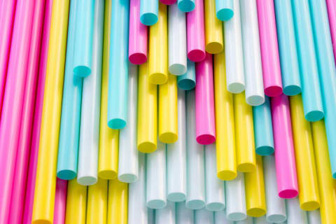 A group of colorful straws.