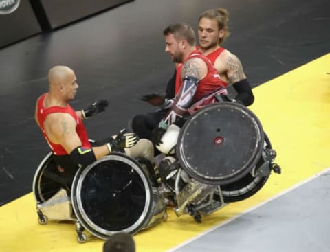 Invictus Games athletes participate in wheelchair rugby