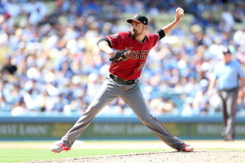 LOS ANGELES, CA – SEPTEMBER 2: T.J. McFarland #30 of the Arizona Diamondbacks pitches during the game against the Los Angeles Dodgers at Dodger Stadium on Sunday, September 2, 2018 in Los Angeles, California. (Photo by Rob Leiter/MLB Photos via Getty Images)