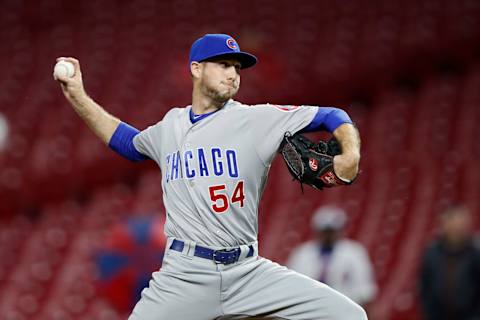 CINCINNATI, OH – MAY 18: Justin Hanccock #54 of the Chicago Cubs pitches in the eighth inning against the Cincinnati Reds at Great American Ball Park on May 18, 2018 in Cincinnati, Ohio. The Cubs won 8-1. (Photo by Joe Robbins/Getty Images)