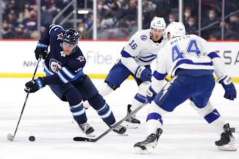 Winnipeg Jets, Andrew Copp (9). Mandatory Credit: James Carey Lauder-USA TODAY Sports