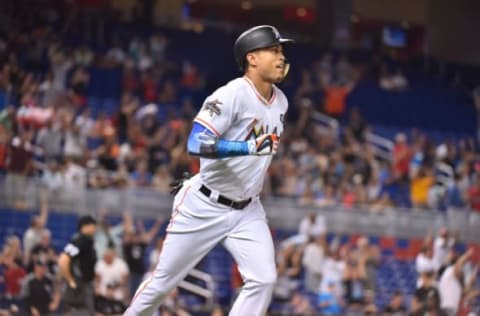 MIAMI, FL – AUGUST 14: Giancarlo Stanton