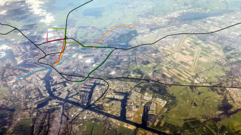 Amsterdam's railway and subway lines