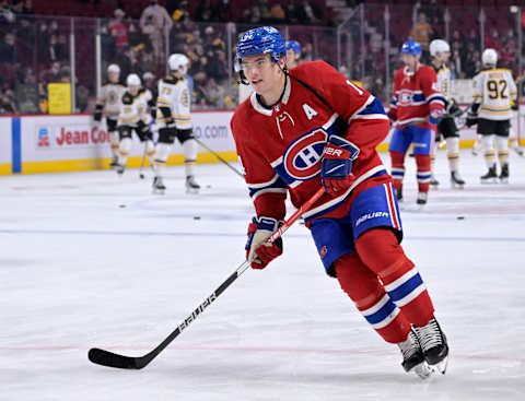 Mar 21, 2022; Montreal, Quebec, CAN; Montreal Canadiens forward Nick Suzuki. Mandatory Credit: Eric Bolte-USA TODAY Sports