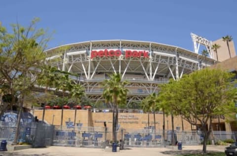 Apr 23, 2016; San Diego, CA, USA; General view of Petco Park exterior. The venue is home of the San Diego Padres and will play host to the 2016 MLB All-Star game. Mandatory Credit: Kirby Lee-USA TODAY Sports