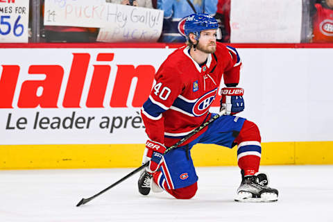 Apr 4, 2023; Montreal, Quebec, CAN; Montreal Canadiens right wing Joel Armia. Mandatory Credit: David Kirouac-USA TODAY Sports