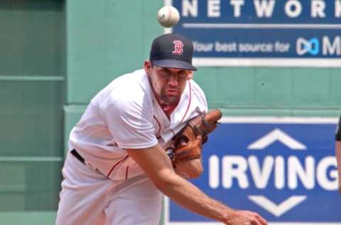 BOSTON – JULY 29: Boston Red Sox starting pitcher Nathan Eovaldi pitches during the first inning in his Red Sox debut. The Boston Red Sox host the Minnesota Twins in a regular season MLB baseball game at Fenway Park in Boston on July 29, 2018. (Photo by Matthew J. Lee/The Boston Globe via Getty Images)