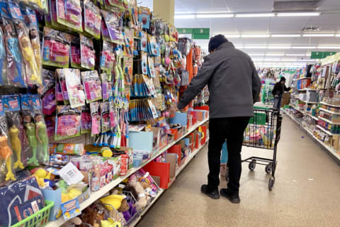 A customer at a Dollar Tree in Chicago, Illinois.