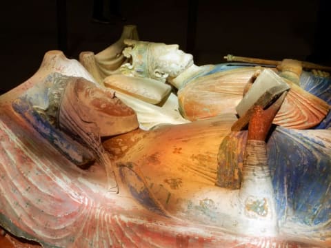 Tombs of Eleanor of Aquitaine and Henry II of England in the church at Fontevraud Abbey