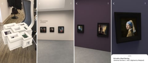 Four views from the Meet Vermeer augmented reality gallery