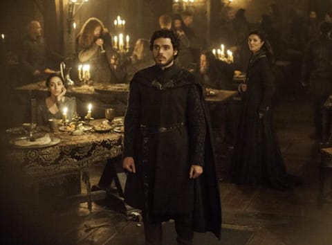 Michelle Fairley, Richard Madden, and Oona Chaplin in Game of Thrones