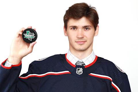 Kirill Marchenko, Columbus Blue Jackets. (Photo by Tom Pennington/Getty Images)