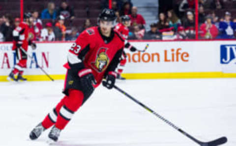 OTTAWA, ON – FEBRUARY 15: Ottawa Senators Center Nick Shore (23) . (Photo by Richard A. Whittaker/Icon Sportswire via Getty Images)