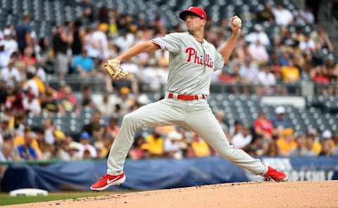 Coming of TJ surgery, a pitcher sometimes needs more time to rebound, and the Phillies may have acquired him at the right time. Photo by Justin Berl/Getty Images.