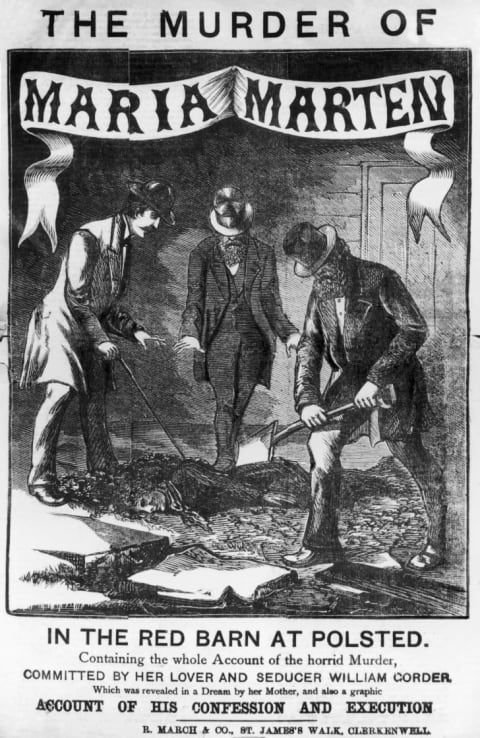 A circa 1828 pamphlet containing details of the "horrid murder" of Maria Marten committed by William Corder in the ‘Red Barn’ at Polsted, Suffolk