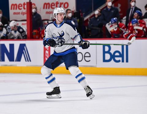 Manitoba Moose, Declan Chisholm (47). (Photo by Minas Panagiotakis/Getty Images)