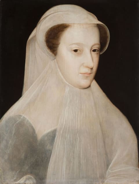 Mary, Queen of Scots in mourning wear, circa 1560.