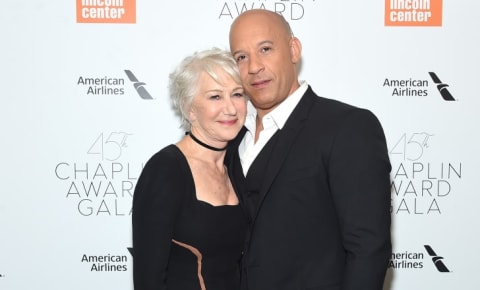 Helen Mirren and Vin Diesel attend the 45th Chaplin Award Gala in New York City.