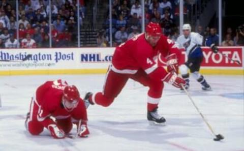 13 Oct 1998: Defenseman Uwe Krupp #4 of the Detroit Red Wings in action during a game against the Washington Capitals at the MCI Center in Washington, D.C.. The Red Wings defeated the Capitals 3-2. Mandatory Credit: Doug Pensinger /Allsport