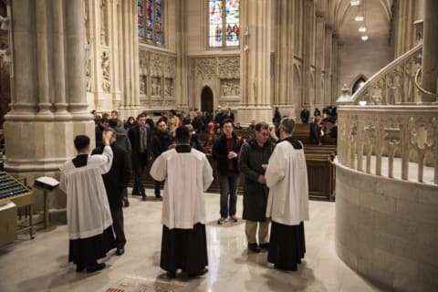 Ash Wednesday at St. Patrick's Cathedral in New York City in 2016.