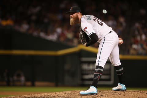 PHOENIX, AZ – AUGUST 21: Relief pitcher Archie Bradley #25 of the Arizona Diamondbacks during the MLB game against the Los Angeles Angels at Chase Field on August 21, 2018 in Phoenix, Arizona. (Photo by Christian Petersen/Getty Images)