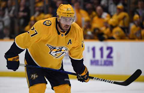 Nashville Predators defenseman Ryan McDonagh (27). Mandatory Credit: Christopher Hanewinckel-USA TODAY Sports