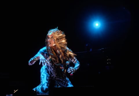 Grace Jones performs in Los Angeles in 2016.