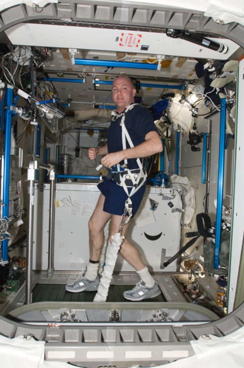 European Space Agency astronaut Andre Kuipers using the COLBERT.