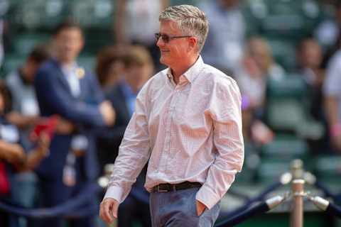 HOUSTON, TX – MAY 02: Houston Astros General Manager Jeff Luhnow on the field during batting practice prior to an MLB game between the Houston Astros and the New York Yankees on May 2, 2018 at Minute Maid Park in Houston, Texas.. (Photo by Juan DeLeon/Icon Sportswire via Getty Images)